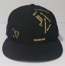 Oakland Athletics A&#39;s Hat Cap New Era 59Fifty 7 1/8 Black City Map MLB Unique - £26.50 GBP