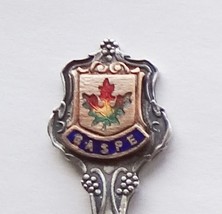 Collector Souvenir Spoon Canada Quebec Gaspé Maple Leaf Cloisonne Emblem - £8.02 GBP