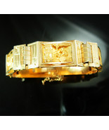 Vintage 14kt GOLD Bracelet LARGE Story telling aztec Mayan God deity Inca Llama  - £1,927.94 GBP