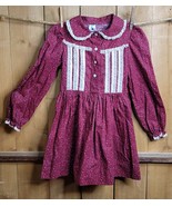 Miss Quality Dress Vintage Girls 6X Rust Floral Peasant Prairie Lace Lon... - €49,90 EUR