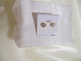 Department Store 3/8&quot; Gold Tone Simulated Diamond Stud Earrings Y316 - £6.77 GBP