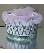 Princess Theme Baby Shower Purple Diaper Cake Gift 1 Tier Diaper Cake Decor - £22.06 GBP