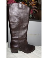 Louise Et Cie Verrah Tall Brown Leather Equestrian Boots Dark Mushroom 3... - $1,131.69 MXN
