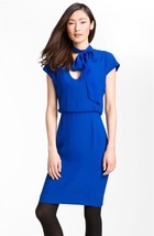 Rachel Roy Cobalt Blue Crepe Keyhole Neck Tie Dress New $328 - £151.90 GBP