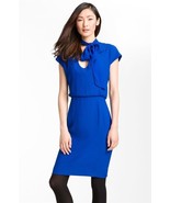 RACHEL ROY COBALT BLUE CREPE KEYHOLE NECK TIE DRESS New $328 - £153.88 GBP