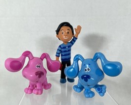 Blue&#39;s Clues &amp; You Josh  Magenta &amp; Blue Dog  Action Figure Lot Just Play - $8.60