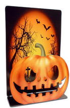 Jack-O-Lantern Pumpkin Scary 3D Table Topper Halloween Decorative Metal Sign - £19.89 GBP