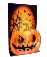 Jack-O-Lantern Pumpkin Scary 3D Table Topper Halloween Decorative Metal Sign - £19.94 GBP