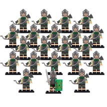 21pcs Medieval Roman Legion Officer Archers Soldiers Green Armour Minifigures - £27.17 GBP