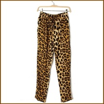 Leisure Loose Brown Leopard Print Pants with Elastic Waist image 2