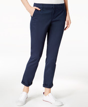 NWT-TOMMY Hilfiger ~Size 2~ Rolled-Hem Slim-Fit Straight Leg Chino Pants Blue - £24.68 GBP