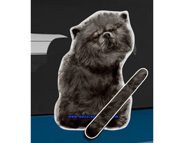 Black Chow Chow dog rear window wiper wagging tail sticker - £10.16 GBP