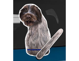 Griffon dog rear window wiper wagging tail sticker - $12.99
