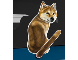 Shiba Inu dog rear window wiper wagging tail sticker - $12.99