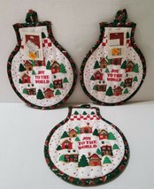 Lot of 3 B&amp;D Christmas Hot Pads Pot Holders Joy to the World New with Tags  - $24.69