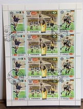 1970 Yemen Kingdom Block Of 12 Post Stamps World Football Championship M... - $72.38 MXN
