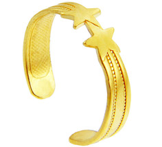 10K or 14K Solid Gold Stars Toe Ring Adjustable - Yellow or White - £71.88 GBP+