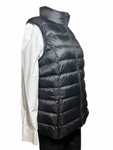 Eddie Bauer Vest Women Large EB650 Black 100% Nylon Down Puffer Quilted Full Zip - £19.40 GBP