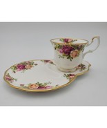 Royal Albert Old Contry Rose Desert Snack Plate Set Teacup Made In England - £35.38 GBP