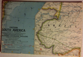National Geographic Map of Eastern South America from September 1962 - $7.95