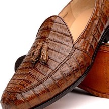Bianchi Genuine Caiman Crocodile Dress Loafer Bay Apache image 7