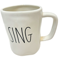 Rae Dunn Sing Artisan Collection Magenta Coffee Tea Mug Large 4.5&quot; Black White - £10.39 GBP