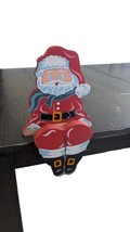 Wooden Tole Painted Santa Claus Folk Art Shelf Sitter Wall Hanging Holid... - £15.57 GBP