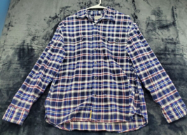 JACHS Shirt Men Size XL Multi Plaid 100% Cotton Long Sleeve Collared Button Down - £11.56 GBP