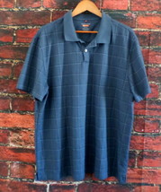 Van Heusen Traveler Men&#39;s Polo Shirt 2XL Blue Plaid - £7.40 GBP