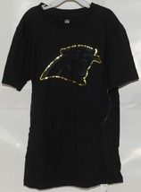 NFL Licensed Carolina Panthers Youth Medium Black Gold Tee Shirt - £15.68 GBP