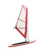 vidaXL Inflatable Stand Up Paddleboard with Sail Set Red and White - $25,584.72 MXN