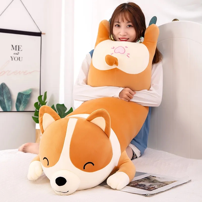Giant Cute Corgi Dog Plush Pillows Stuffed Soft Down Cotton Animal Kids Toys Shi - £16.81 GBP