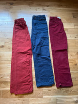Cherokee Long Pants Lot 3 Boys uniform chinos khaki navy burgundy orange... - $14.01