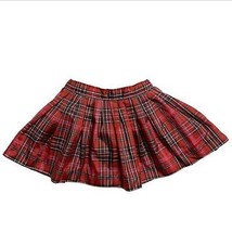 Red Plaid Skirt Baby 18-24 Black Tartan Skater Circle  - $19.80