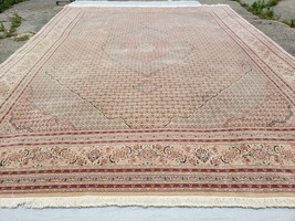 Stunning Oversized Oriental Rug 12x15 Wool &amp; Silk Palace Carpet Mahi Peach Beige - £5,172.20 GBP