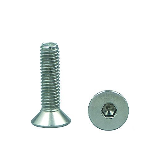 Bluemoona 20 Pcs - Flat Head Metric Thread 304 M6 Stainless Steel Hex Socket Dri