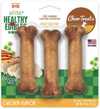 [Pack of 4] Nylabone Healthy Edibles Chews Chicken Regular 3 count - £32.86 GBP