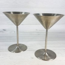 OGGI 18/8 Stainless Steel Martini Glass Set of 2 Metal Bar Drinking Glass - £19.61 GBP