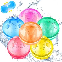 6 Pcs Reusable Water Balloons Latex Free Silicone Water Bomb Summer Fun Outdoor  - £16.55 GBP