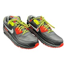  Nike Air Max 90 Gray Neon Red Sneakers Youth 6.5Y / Women’s 8 – Retro S... - $61.74