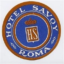 Hotel Savoy Luggage Label Roma Italy Rome - £8.58 GBP