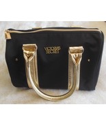 Victoria&#39;s Secret Black/Gold-tone Fabric Handbag/Cosmetic Bag - $46.68 CAD