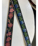 Roll 10 yds black  &amp; fuchsia or 10 yards blue &amp; black jacquard woven rib... - $147.46 MXN