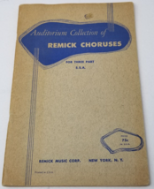 Auditorium Collection of Remick Choruses For Three Part 1991 S.S.A. - £8.12 GBP