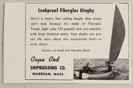 1950 Print Ad Cape Cod Leakproof Fiberglas Dinghy Boat Wareham,MA - £6.77 GBP