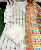 Readymade Pant Suit with dupatta Indian cotton silk Party wear Size 38-46 - £40.97 GBP