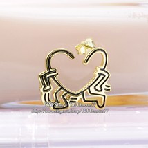 14k Gold-plated Keith Haring Collection Single Walking Heart Stud Earring - £13.63 GBP