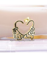 14k Gold-plated Keith Haring Collection Single Walking Heart Stud Earring - £13.70 GBP
