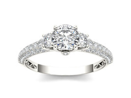 14K White Gold 1 1/2ct TDW Diamond Three-stone Anniversary Ring - £2,589.90 GBP