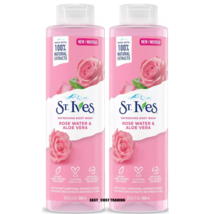 4 PACK ST. IVES ROSE WATER AND ALOE VERA BODY WASH 22 FL OZ - £37.19 GBP